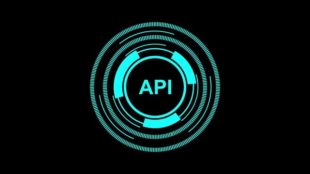 Futuristic API Interface with Digital Integration Elements in Ultra HD.4k animation motion graphics video.