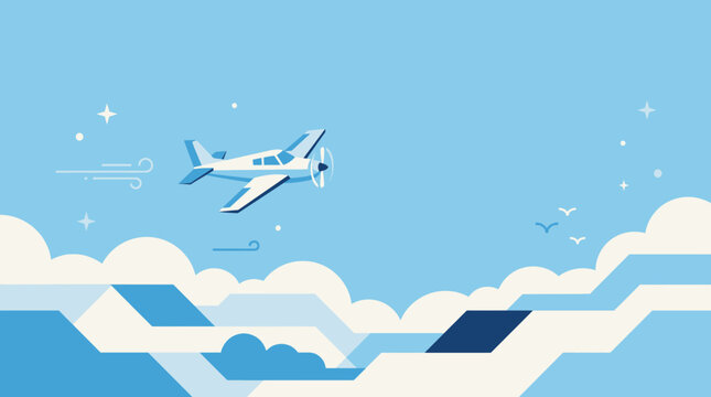 Minimalist flat vector design Space rocket launching, orbiting satellite, ringed planet, symbolizing cosmic exploration, technological advancement