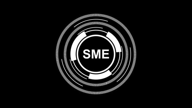 SME Small and Medium Enterprise Concept with Big Word and Team Strategy.4k animation motion graphics video.