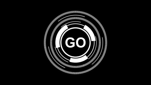 GO &ndash; Futuristic HUD Interface Representing Speed, Precision, and Digital Launch