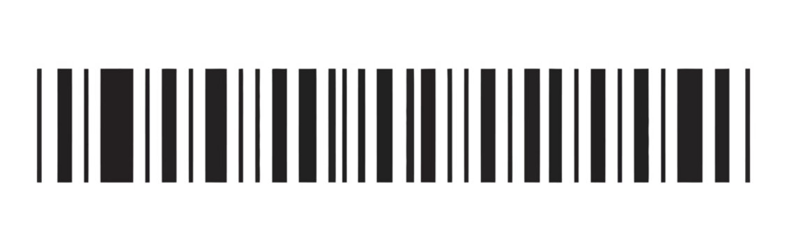 Vector long barcode illustration, retail product scanning and identification code