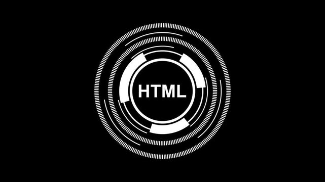 HTML &ndash; Futuristic HUD Interface Representing Web Structure and Semantic Clarity