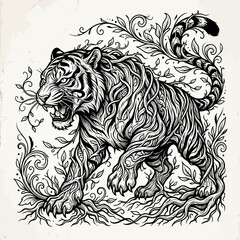 Obraz premium Tiger illustration art