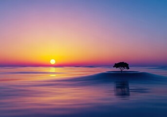 Naklejka premium Comfortable cool golden light illuminating a serene morning landscape. The fresh atmosphere of sunrise brings peace and gentle warmth to the scene, landscape, gold, season
