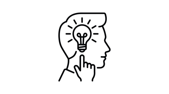 thinking person with light bulb silhouette idea thought mind brainstorming inspiration creativity
