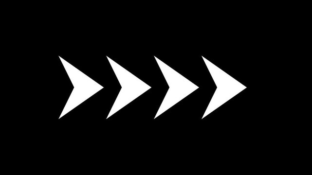 white right arrow pointer icon.4k video