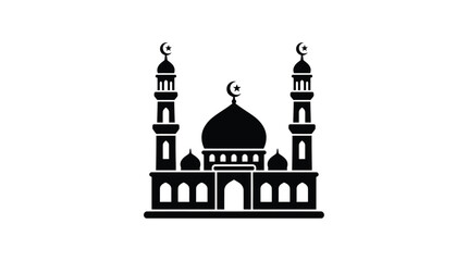 mosque silhouette with domes and minarets islamic architecture building structure religion faith © shamim