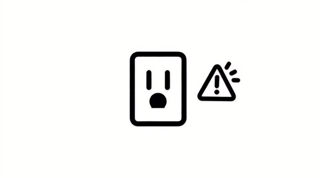 Electrical Safety Concept with Power Outlet and Warning Icon