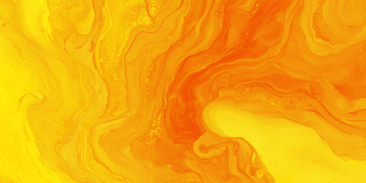 swirling orange and yellow paint watercolor abstract artwork fluid colors blend vibrant texture background artistic design graphic visual pattern modern