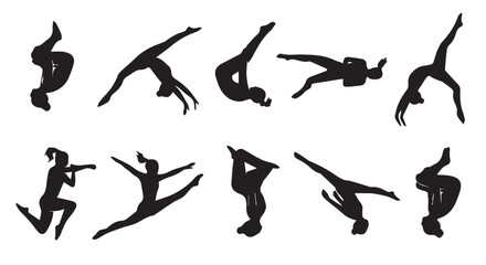 Fototapeta premium various moves of gymnastics.