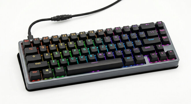 mechanical keyboard on a white background