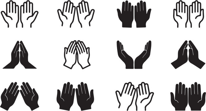 Hands in prayer like gestures.