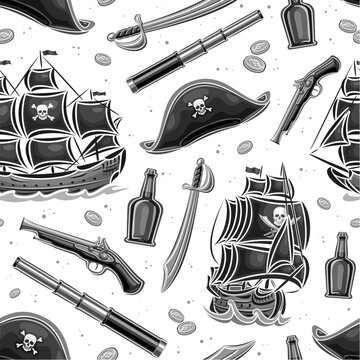 Vector Pirates Seamless Pattern
