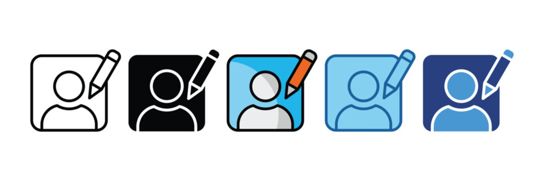 Edit Profile  Icon Set Multiple Style Collection
