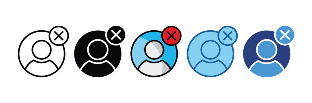 Delete  Icon Set Multiple Style Collection