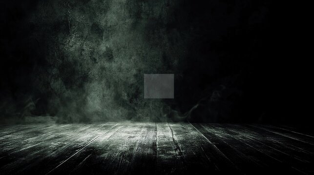 A dimly lit stage with smoky atmosphere and a solitary gray square hovering in the center