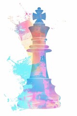 Fototapeta premium Chess Risograph style chess white background architecture.