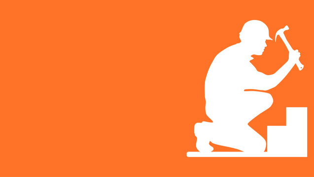 Carpenter Banner, color vector illustration