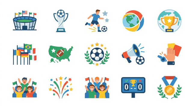 Collection of Soccer Football Related Icons and Graphics.