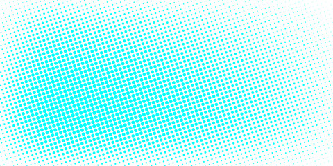 Fototapeta premium Abstract Cyan Halftone Dot Pattern Background with Gradient Effect on White
