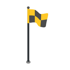 Black And Yellow Soccer Corner Flag Vector Illustration © yusuf asyari