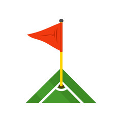 Red Corner Flag Soccer Field Vector Illustration © yusuf asyari