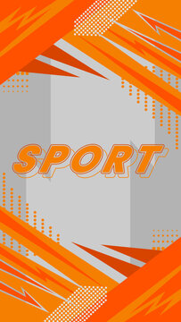 Abstract Orange and Grey Sport Graphic Background Template. Soccer football vertical vector background.