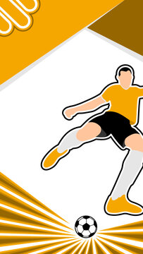 Soccer Football Player Vector Illustration for Sport Poster. Soccer football vertical vector background.