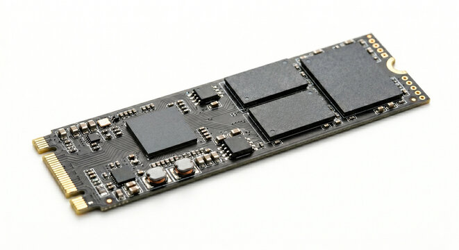 nvme m2 ssd drive isolated on a white background