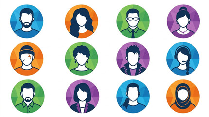 Fototapeta premium Diverse User Profile Icons Representing People.