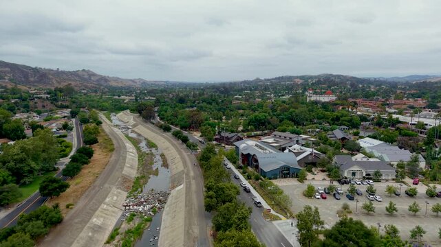 Mission San Juan Capistrano on the approach of this high altitude glide over Trabuco CreekDr