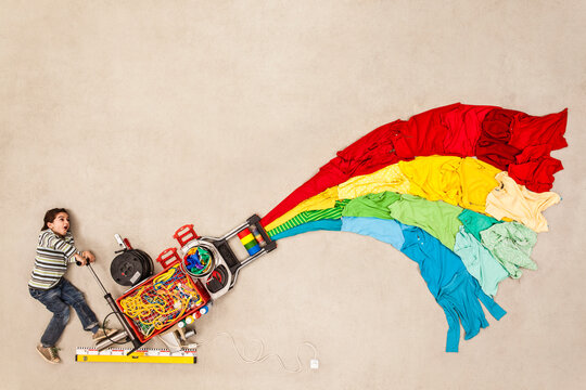 Boy developing new color cannon