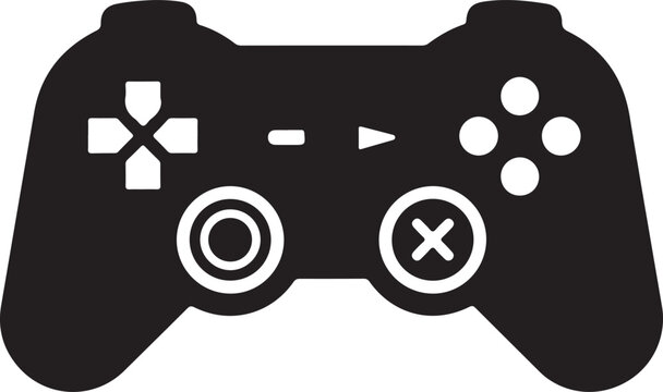 Video game controller graphic isolated on transparent background