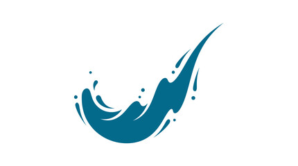 Obraz premium Dynamic Blue Water Splash Isolated on White Backdrop.