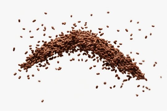 Chocolate sprinkles scattering with motion blur forming a dynamic abstract shape