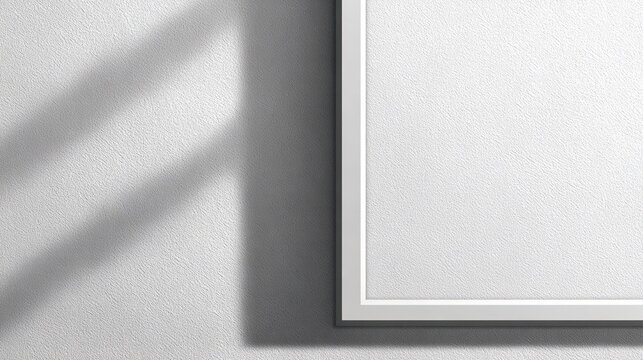 Bright white textured surface displays parallel shadow patterns cast by sunlight streaming through a window.