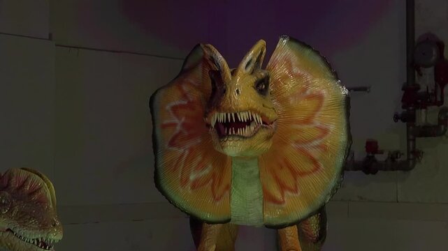 Dinosaurs Dilophosaurus animatronic moving head doll teeth animal prehistoric