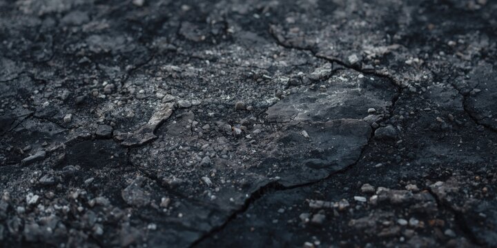Detailed shot of coarse rocky surface with rough texture and copy space