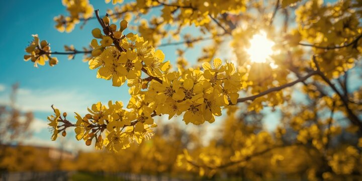 Golden rain tree blossoms showcasing vibrant national flower beauty
