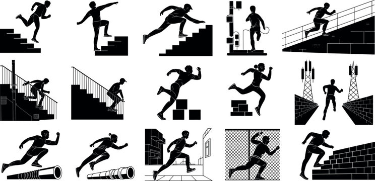 Emergency rescue team and first aid medical service icons set black and white flat vector illustration isolated on white background
