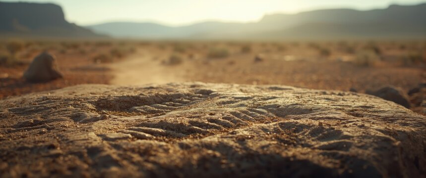 Dinosaur footprint fossils captured in rock layers