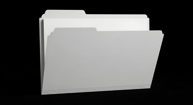 Isolated grey file folder for document organization, archival storage, paper management, business administrative records