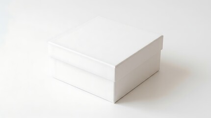 Fototapeta premium Isolated empty square cardboard gift box mockup for branding identity and luxury product packaging design template presentation
