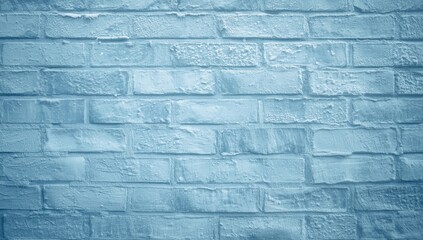 Obraz premium Frost accented textured light blue brick wall background with generous text placement area