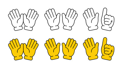 Fototapeta premium Hand gesture gloves illustration showing numbers zero to five