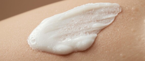 Obraz premium Detailed shot of smooth facial foam lather on skin