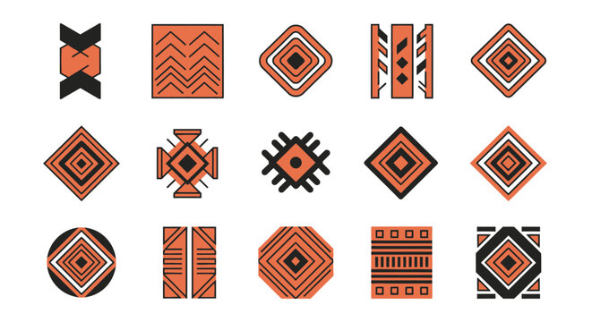 Collection of vibrant tribal and ethnic pattern designs.