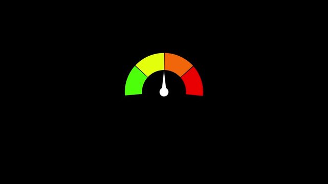 Speedometer icon animation with technology background. tachometer low, medium and high concept. Tachometer, motion graphic business tachometer low, medium and high 4k video animation