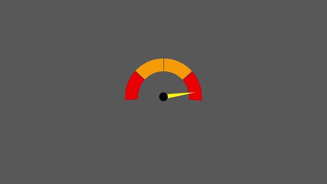 Speedometer icon animation with technology background. tachometer low, medium and high concept. Tachometer, motion graphic business tachometer low, medium and high 4k video animation