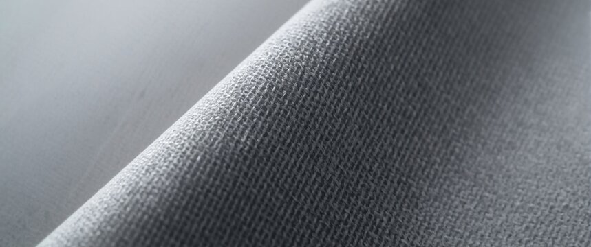 Grey spunbond nonwoven geotextile close up showing textured surface and soft blurred background
